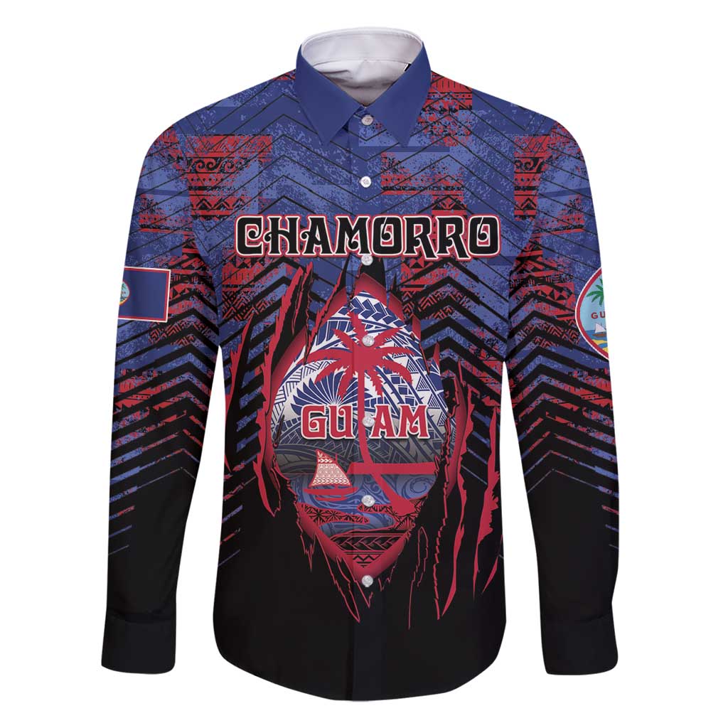 Personalised Guam Family Matching Tank Maxi Dress and Hawaiian Shirt Chamorro Seal Tribal Scratch Design - Polynesian Pride