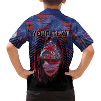 Personalised Guam Kid Hawaiian Shirt Chamorro Seal Tribal Scratch Design DT05 - Polynesian Pride