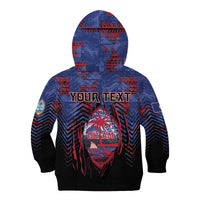 Personalised Guam Kid Hoodie Chamorro Seal Tribal Scratch Design - Polynesian Pride