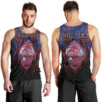 Personalised Guam Men Tank Top Chamorro Seal Tribal Scratch Design - Polynesian Pride