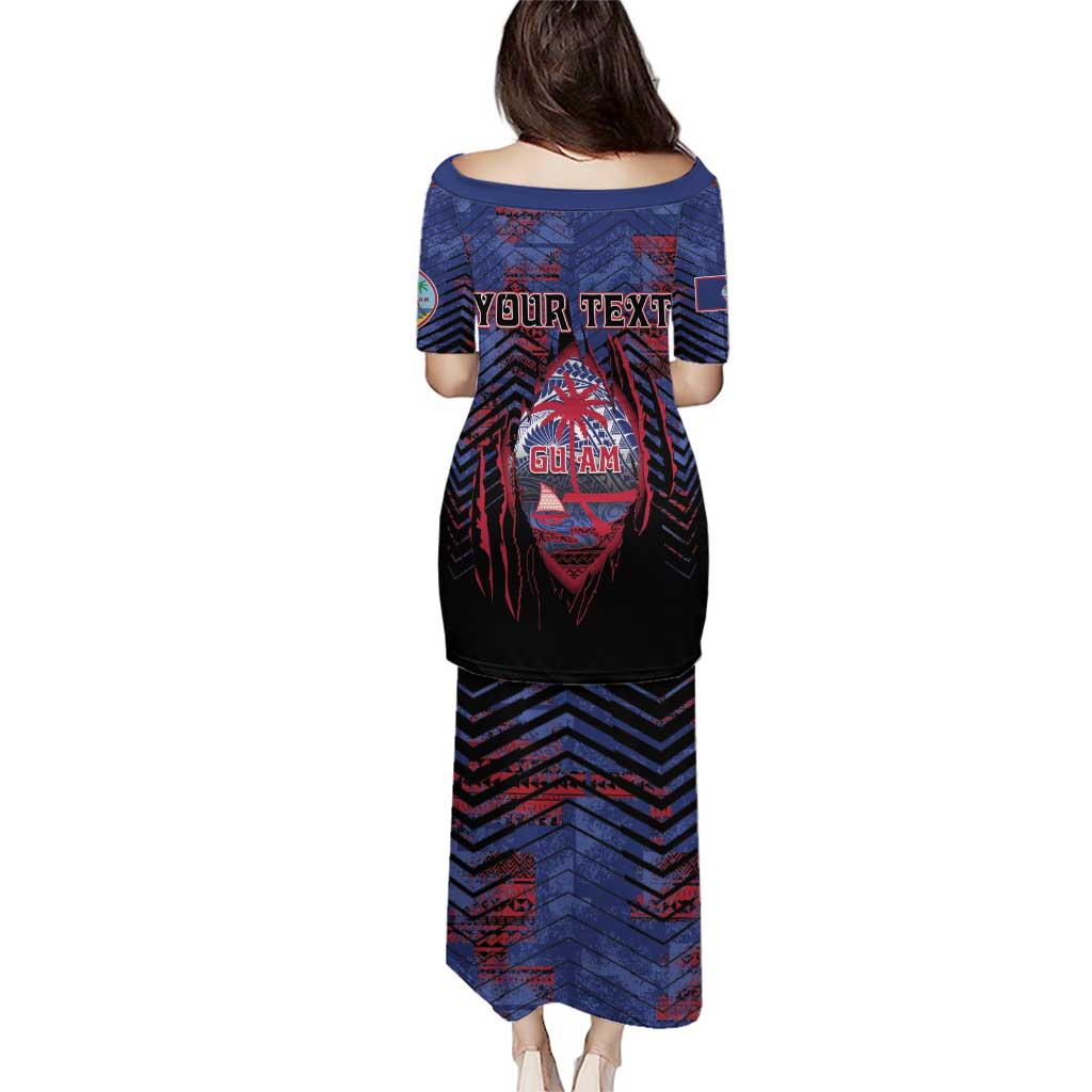 Personalised Guam Puletasi Chamorro Seal Tribal Scratch Design - Polynesian Pride