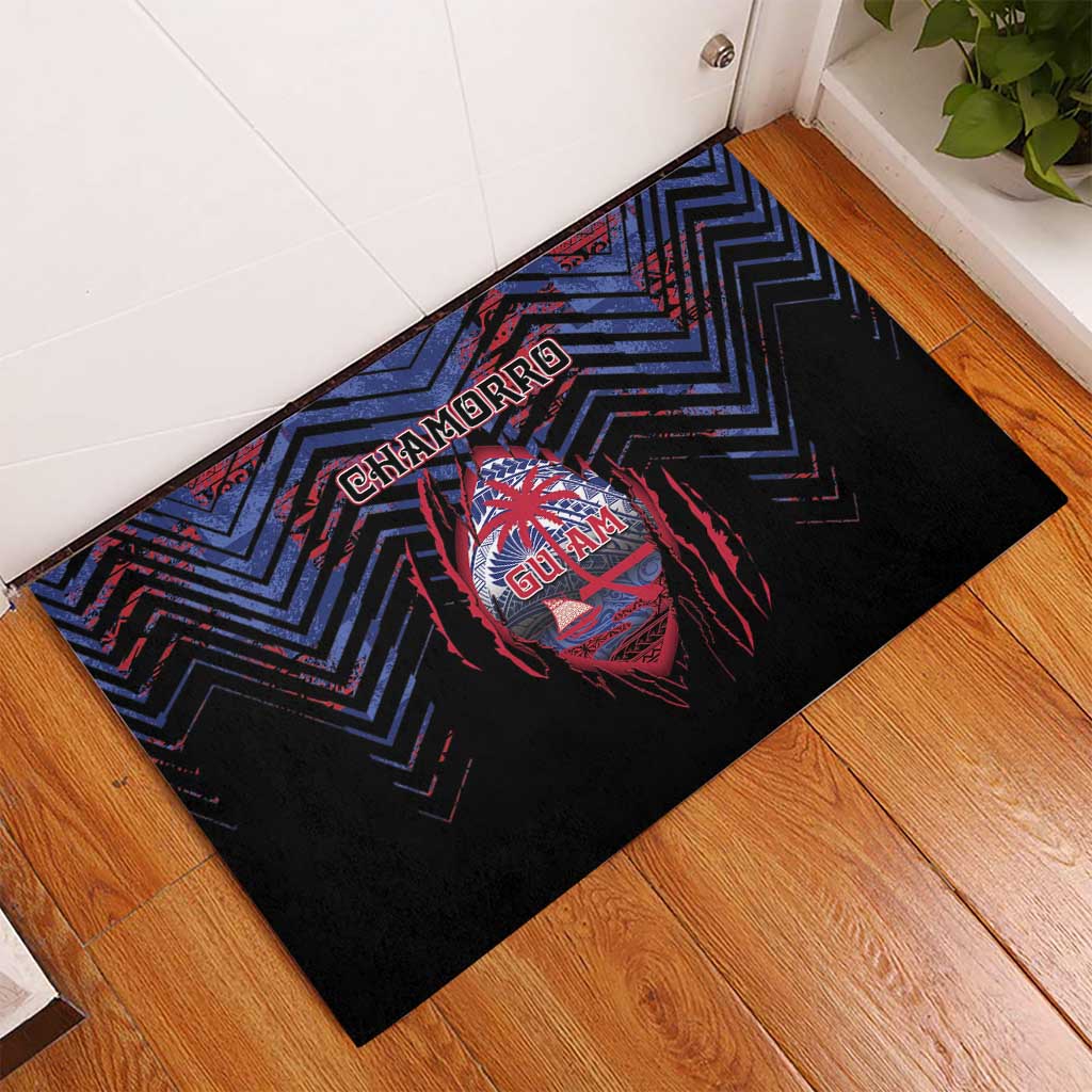 Guam Rubber Doormat Chamorro Seal Tribal Scratch Design - Polynesian Pride