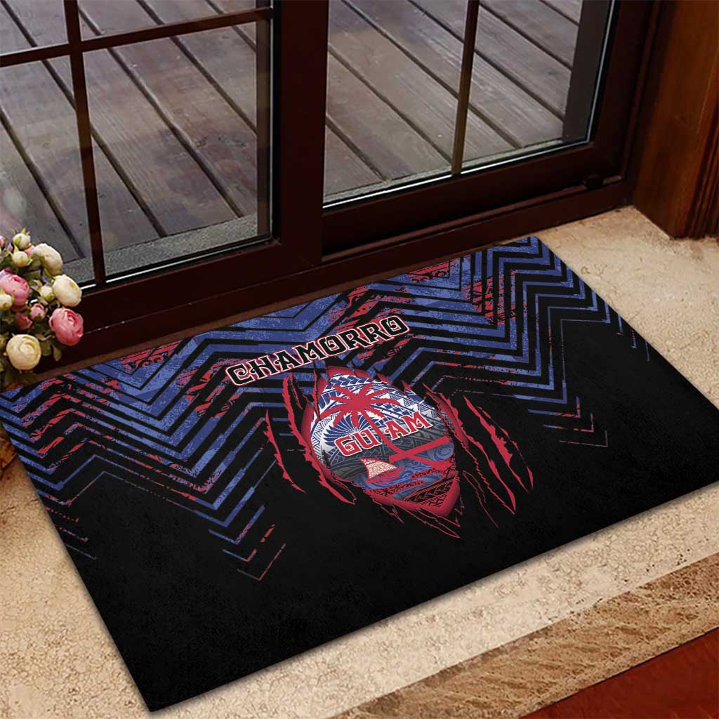 Guam Rubber Doormat Chamorro Seal Tribal Scratch Design - Polynesian Pride