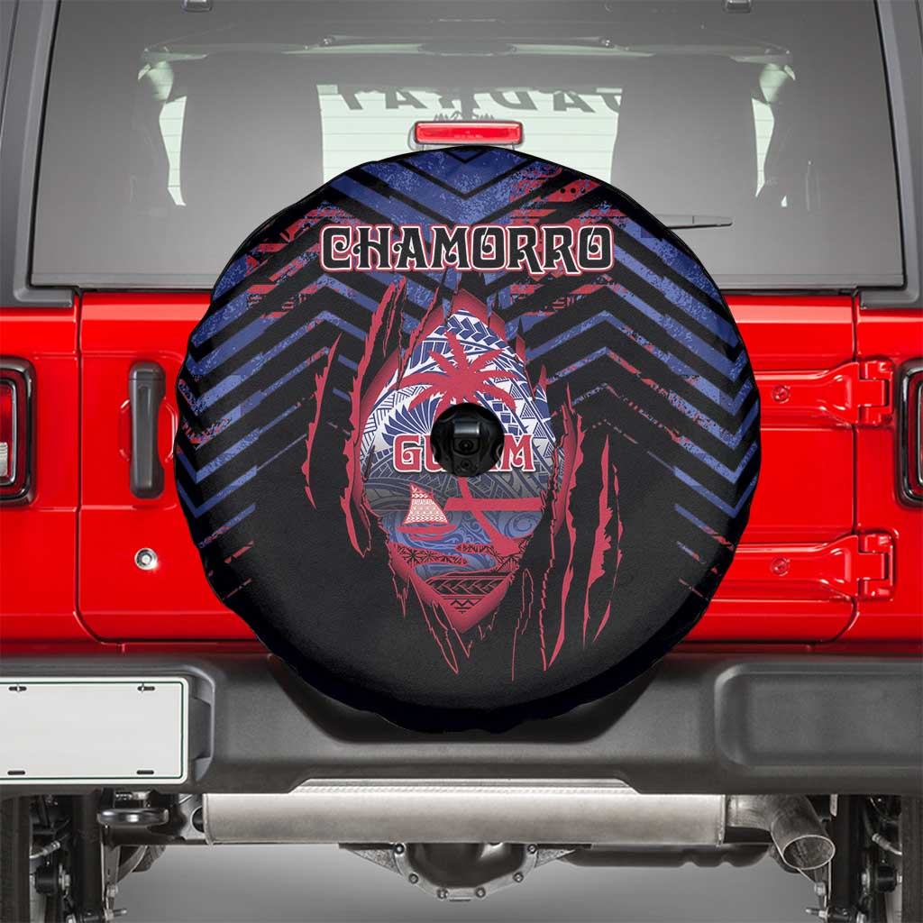 Guam Spare Tire Cover Chamorro Seal Tribal Scratch Design - Polynesian Pride
