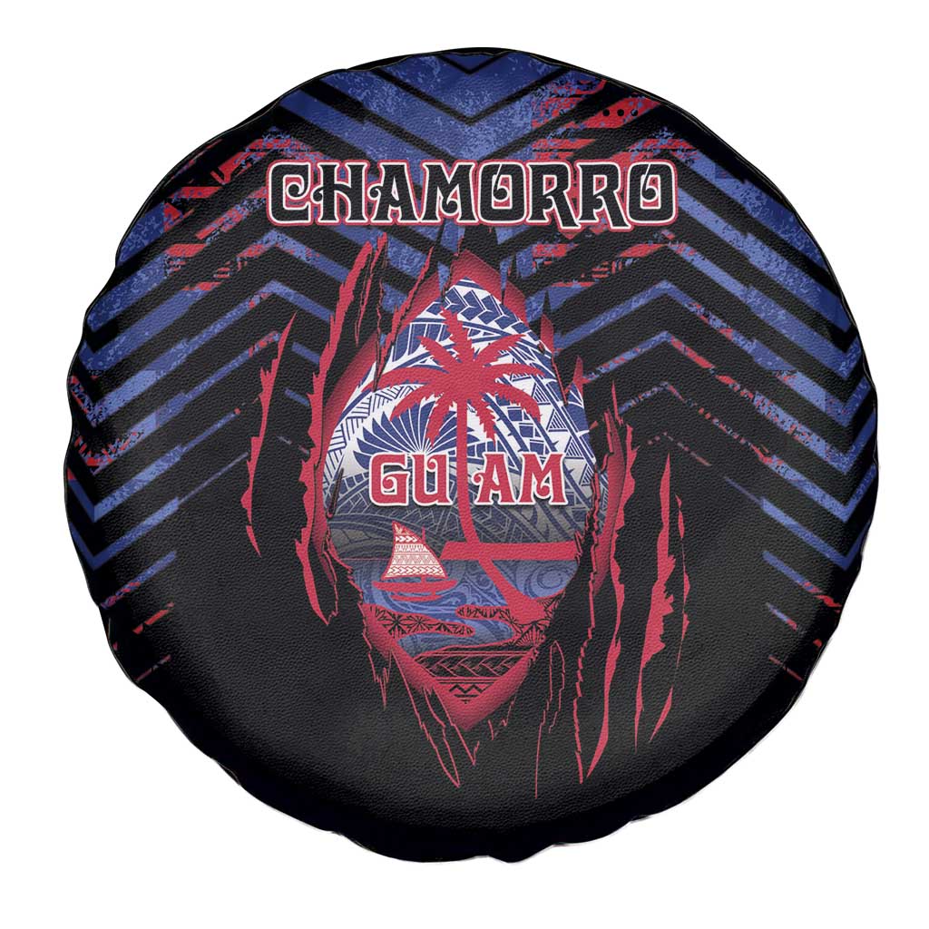 Guam Spare Tire Cover Chamorro Seal Tribal Scratch Design - Polynesian Pride