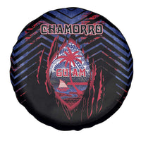 Guam Spare Tire Cover Chamorro Seal Tribal Scratch Design - Polynesian Pride