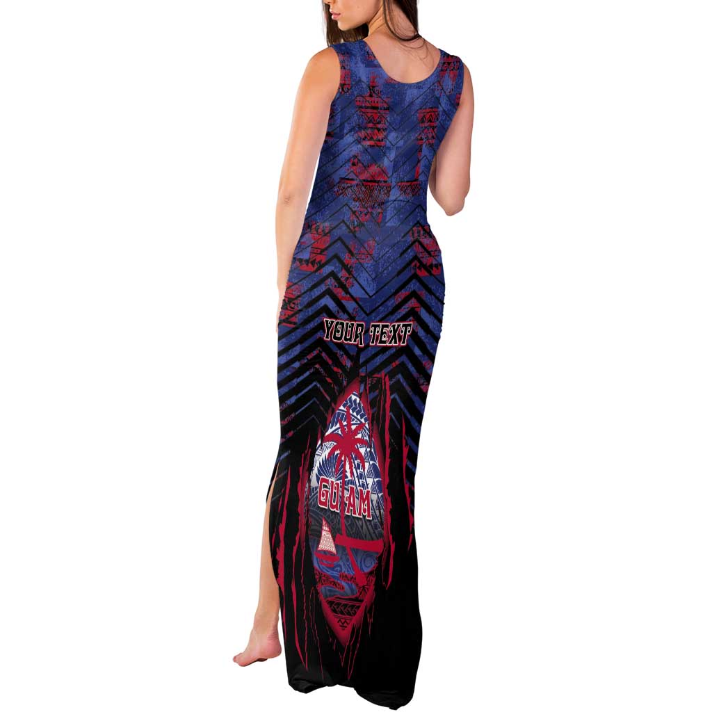 Personalised Guam Tank Maxi Dress Chamorro Seal Tribal Scratch Design - Polynesian Pride