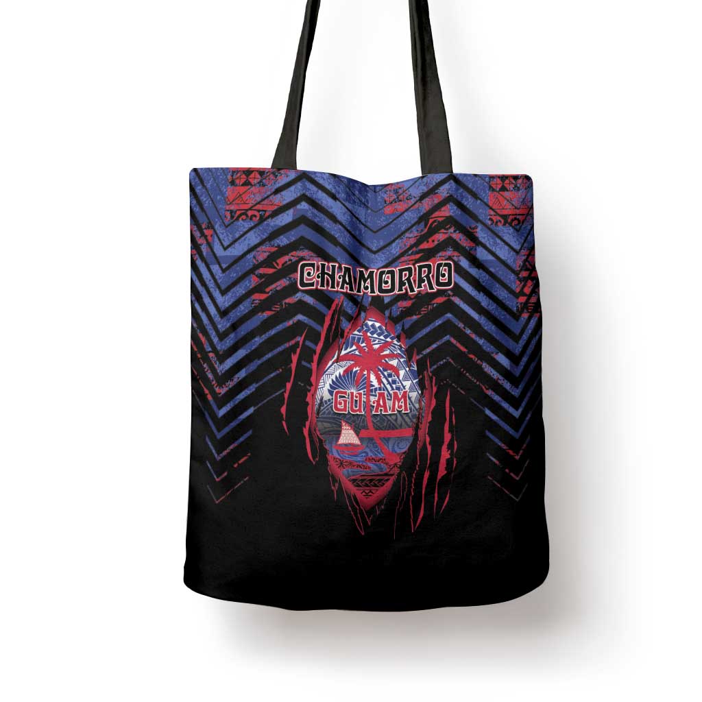 Guam Tote Bag Chamorro Seal Tribal Scratch Design - Polynesian Pride