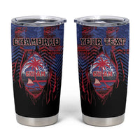 Personalised Guam Tumbler Cup Chamorro Seal Tribal Scratch Design - Polynesian Pride