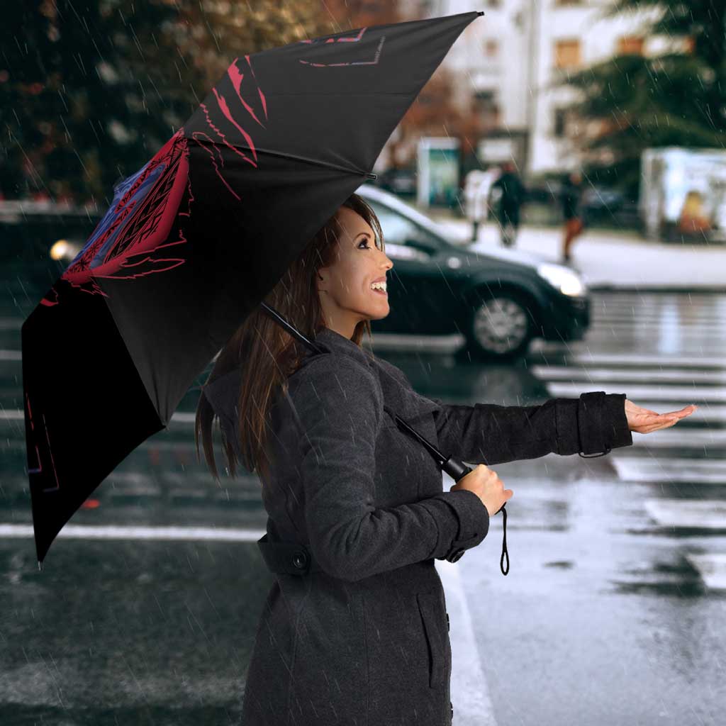 Guam Umbrella Chamorro Seal Tribal Scratch Design - Polynesian Pride