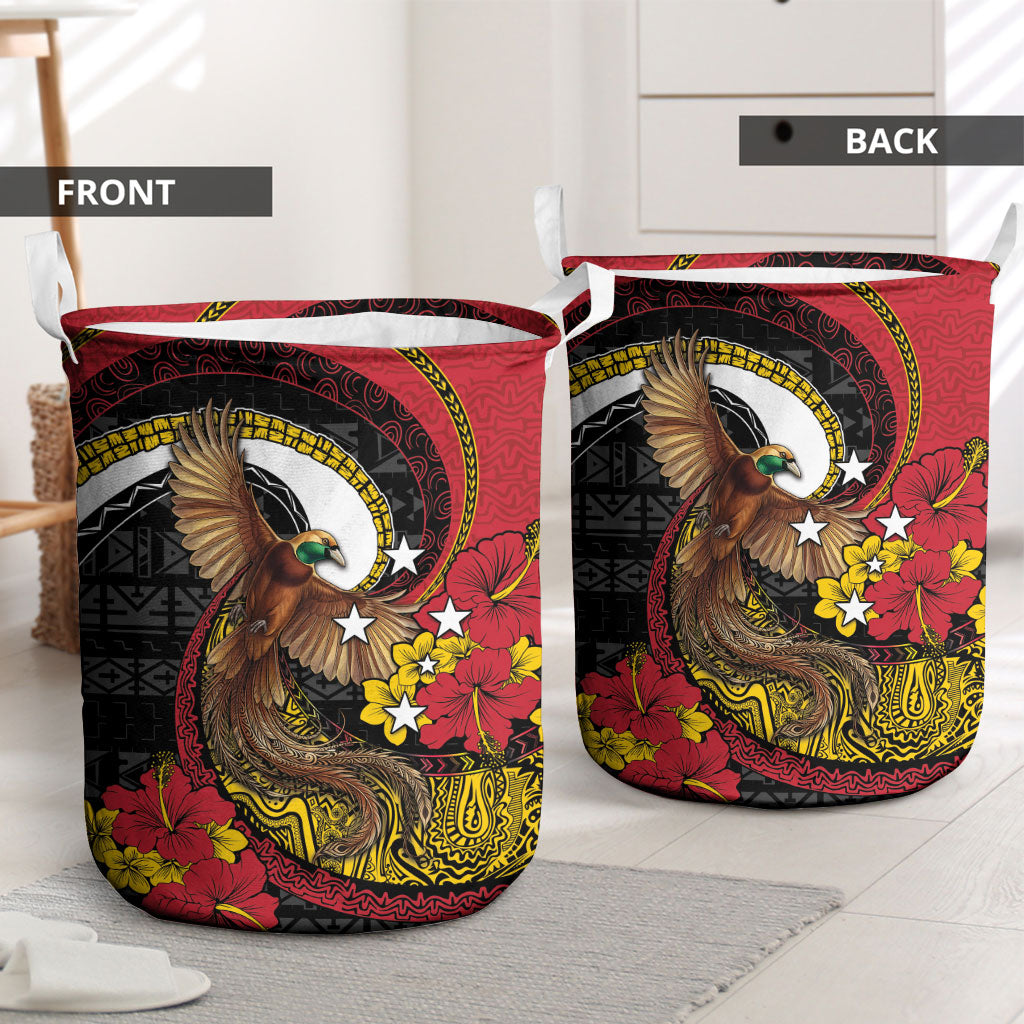 Papua New Guinea Language Week Laundry Basket Bird Of Paradise Tribal Floral Pattern DT05 - Polynesian Pride