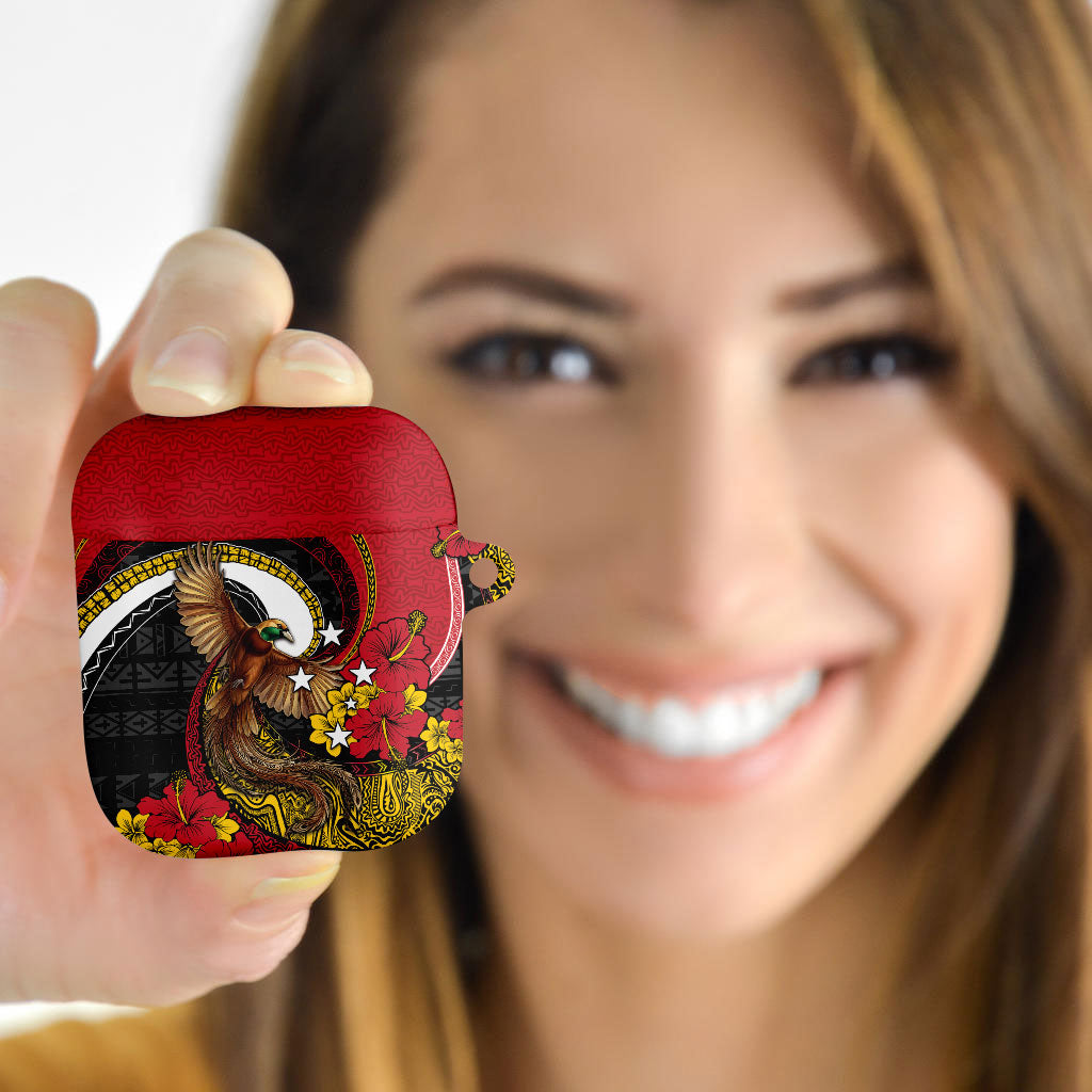 Papua New Guinea Language Week AirPods Case Bird Of Paradise Tribal Floral Pattern DT05 - Polynesian Pride