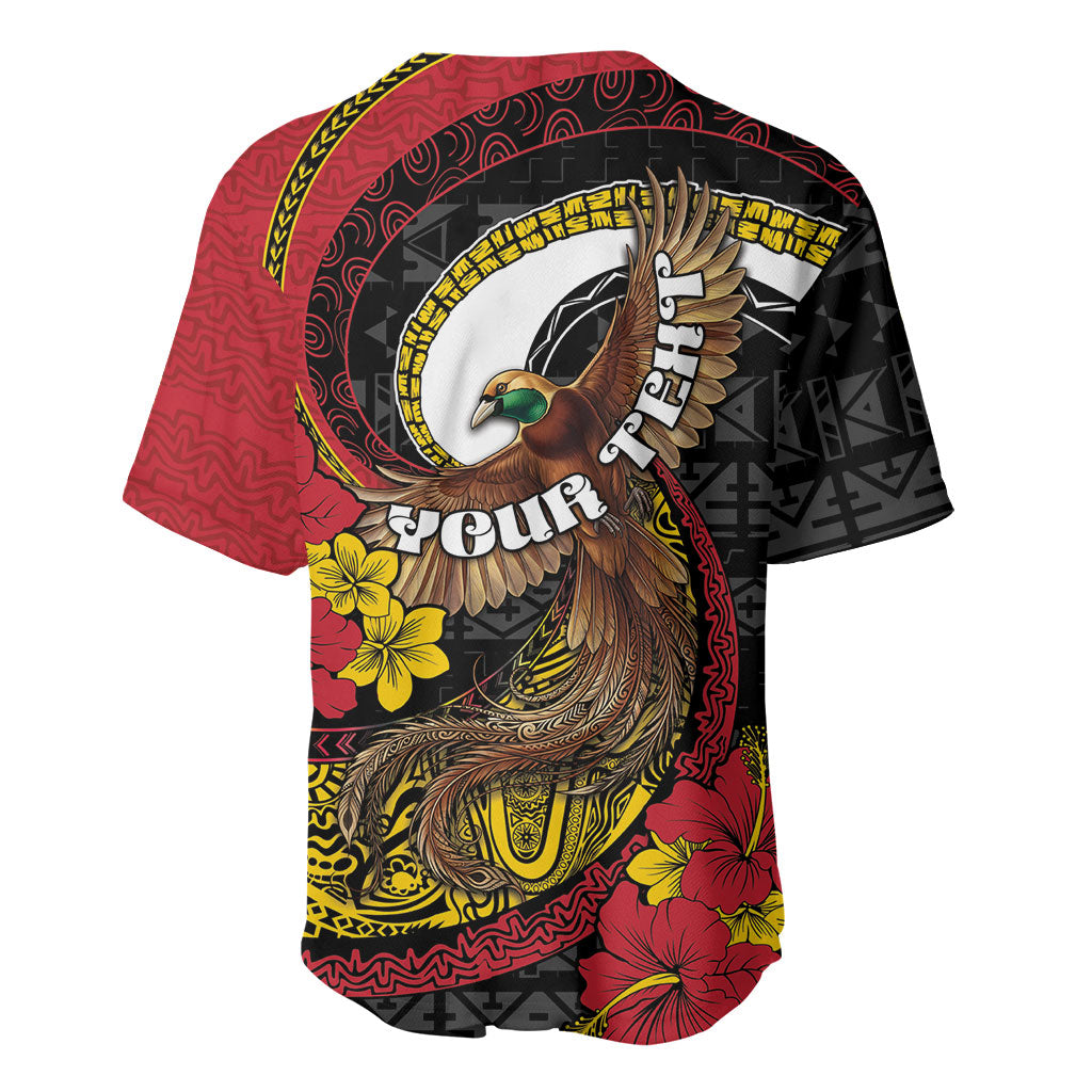 Personalised Papua New Guinea Language Week Baseball Jersey Bird Of Paradise Tribal Floral Pattern DT05 - Polynesian Pride