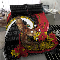 Papua New Guinea Language Week Bedding Set Bird Of Paradise Tribal Floral Pattern DT05 - Polynesian Pride
