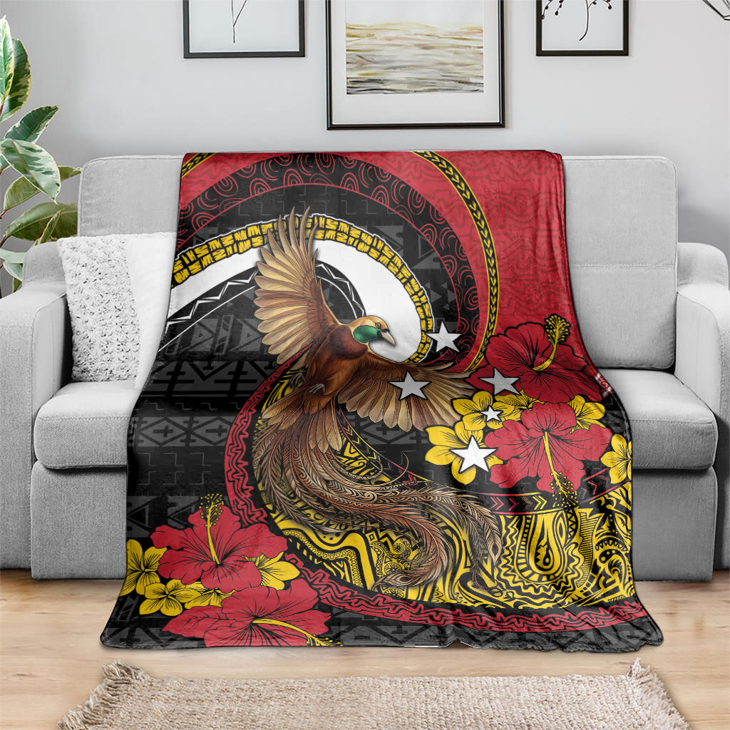 Papua New Guinea Language Week Blanket Bird Of Paradise Tribal Floral Pattern DT05 - Polynesian Pride