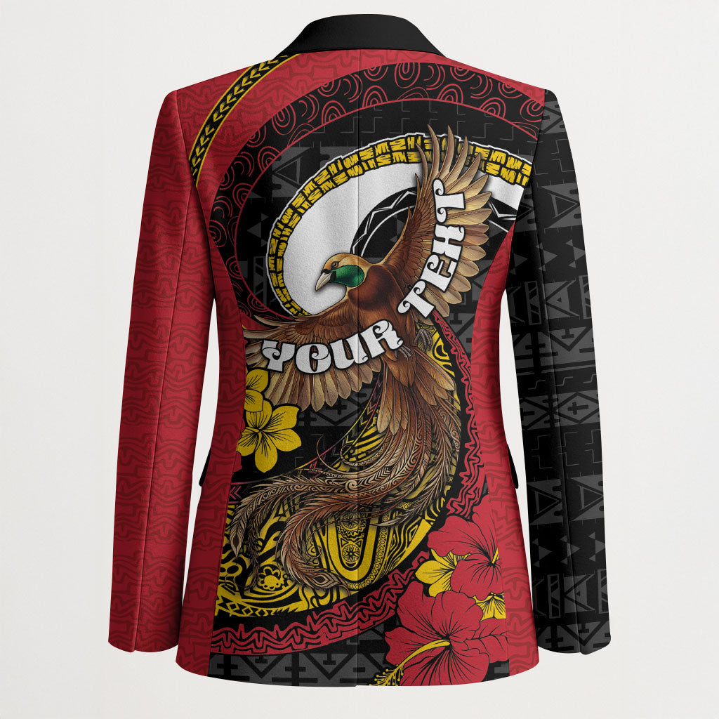 Personalised Papua New Guinea Language Week Blazer Bird Of Paradise Tribal Floral Pattern DT05 - Polynesian Pride