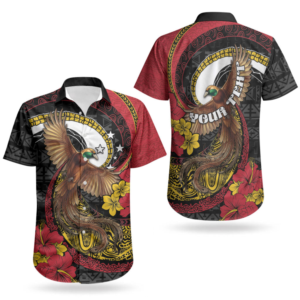 Personalised Papua New Guinea Language Week Couples Matching Off Shoulder Maxi Dress and Hawaiian Shirt Bird Of Paradise Tribal Floral Pattern DT05 - Polynesian Pride