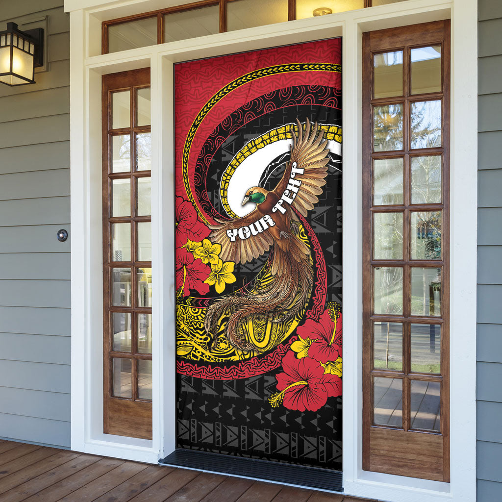 Personalised Papua New Guinea Language Week Door Cover Bird Of Paradise Tribal Floral Pattern DT05 - Polynesian Pride