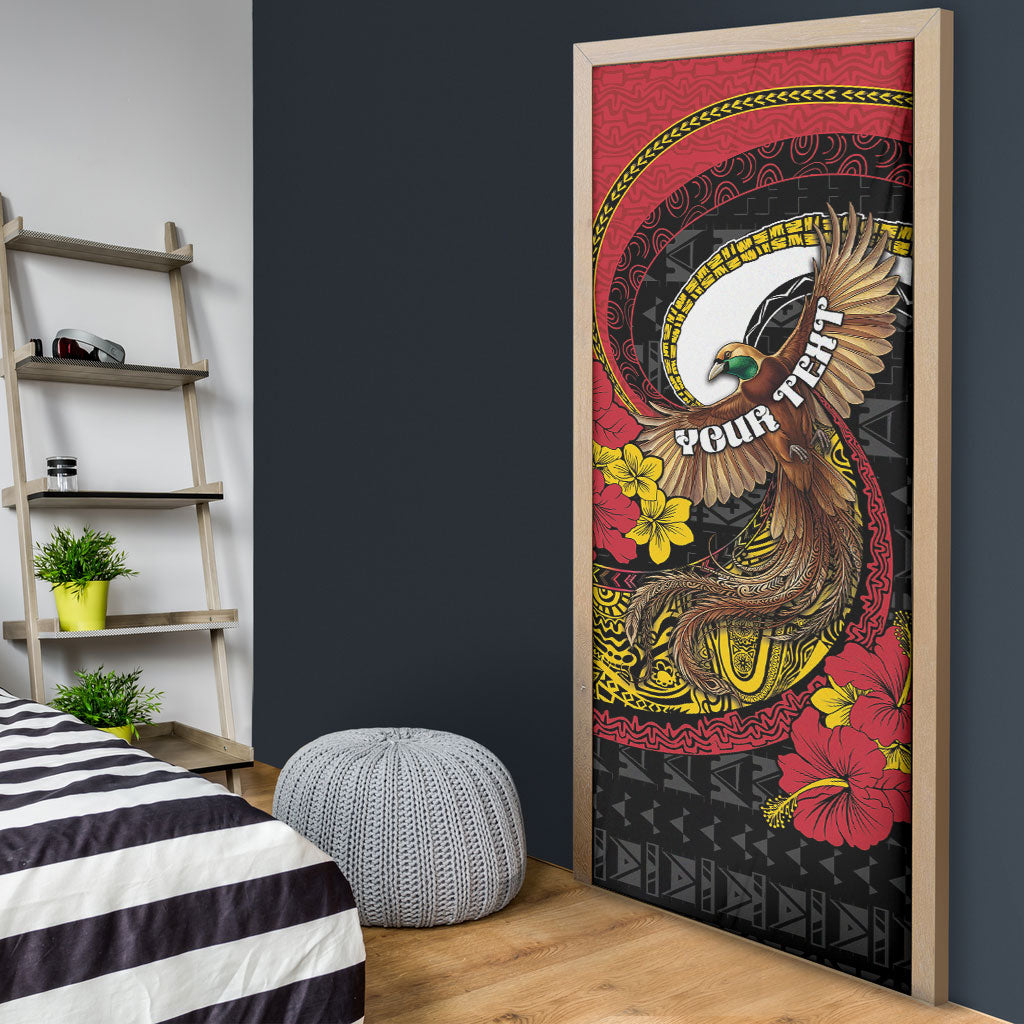Personalised Papua New Guinea Language Week Door Cover Bird Of Paradise Tribal Floral Pattern DT05 - Polynesian Pride
