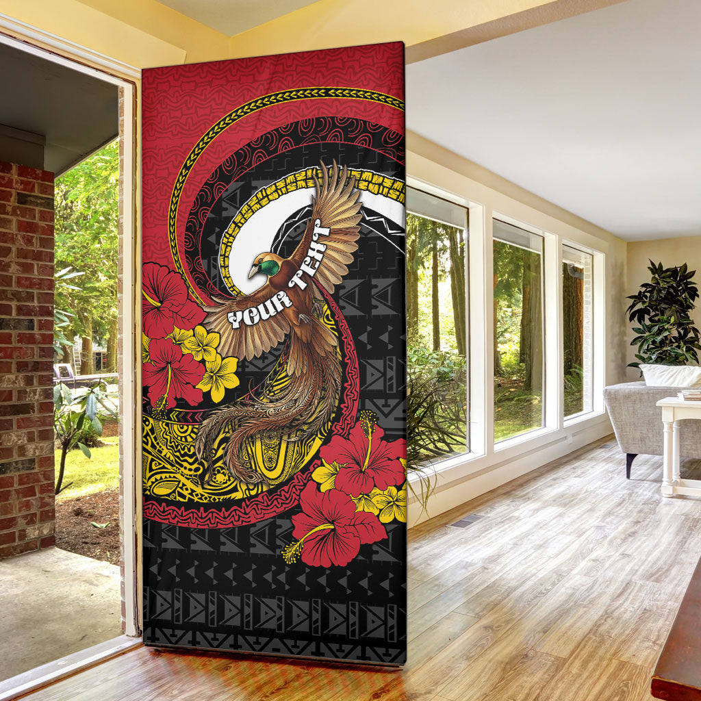Personalised Papua New Guinea Language Week Door Cover Bird Of Paradise Tribal Floral Pattern DT05 - Polynesian Pride