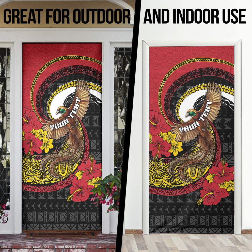 Personalised Papua New Guinea Language Week Door Cover Bird Of Paradise Tribal Floral Pattern DT05 - Polynesian Pride