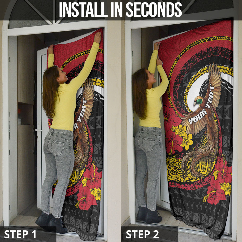 Personalised Papua New Guinea Language Week Door Cover Bird Of Paradise Tribal Floral Pattern DT05 - Polynesian Pride