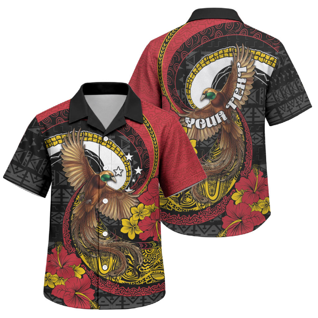 Personalised Papua New Guinea Language Week Family Matching Mermaid Dress and Hawaiian Shirt Bird Of Paradise Tribal Floral Pattern DT05 Son's Shirt Black - Polynesian Pride