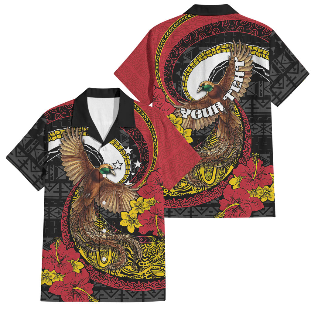 Personalised Papua New Guinea Language Week Family Matching Tank Maxi Dress and Hawaiian Shirt Bird Of Paradise Tribal Floral Pattern DT05 Dad's Shirt - Short Sleeve Black - Polynesian Pride