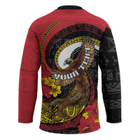 Personalised Papua New Guinea Language Week Hockey Jersey Bird Of Paradise Tribal Floral Pattern DT05 - Polynesian Pride