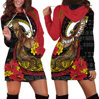 Personalised Papua New Guinea Language Week Hoodie Dress Bird Of Paradise Tribal Floral Pattern DT05 - Polynesian Pride