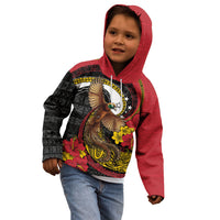 Personalised Papua New Guinea Language Week Kid Hoodie Bird Of Paradise Tribal Floral Pattern DT05 - Polynesian Pride