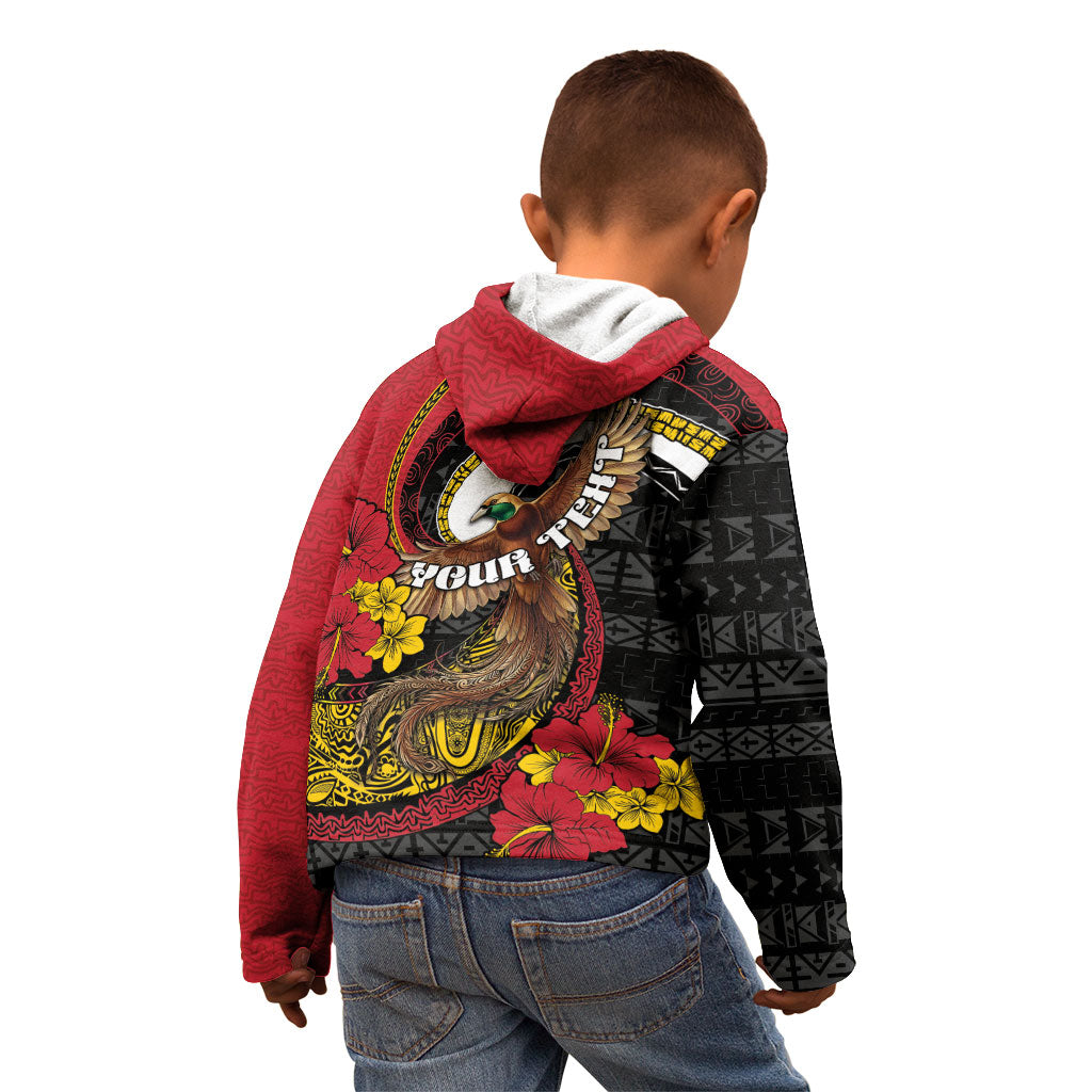 Personalised Papua New Guinea Language Week Kid Hoodie Bird Of Paradise Tribal Floral Pattern DT05 - Polynesian Pride