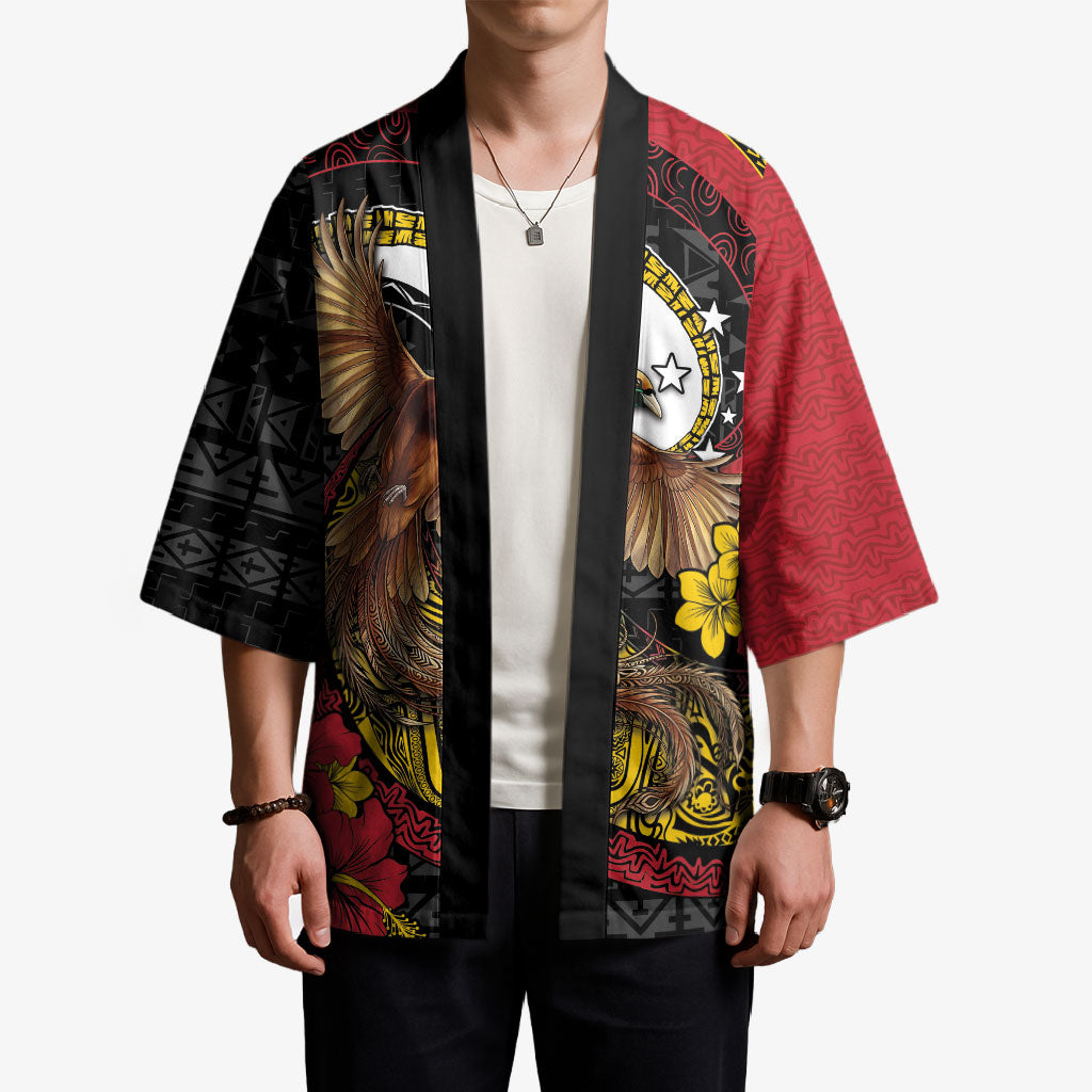 Personalised Papua New Guinea Language Week Kimono Bird Of Paradise Tribal Floral Pattern DT05 - Polynesian Pride