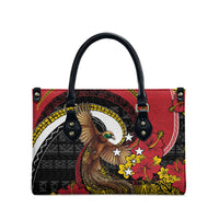 Papua New Guinea Language Week Leather Bag Bird Of Paradise Tribal Floral Pattern DT05 - Polynesian Pride
