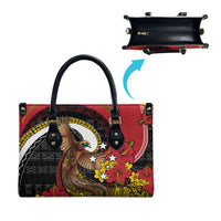 Papua New Guinea Language Week Leather Bag Bird Of Paradise Tribal Floral Pattern DT05 - Polynesian Pride