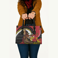 Papua New Guinea Language Week Leather Bag Bird Of Paradise Tribal Floral Pattern DT05 - Polynesian Pride