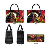 Papua New Guinea Language Week Leather Bag Bird Of Paradise Tribal Floral Pattern DT05 - Polynesian Pride