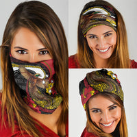 Papua New Guinea Language Week Neck Gaiter Bird Of Paradise Tribal Floral Pattern DT05 - Polynesian Pride