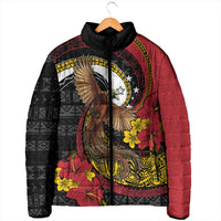 Personalised Papua New Guinea Language Week Padded Jacket Bird Of Paradise Tribal Floral Pattern DT05 - Polynesian Pride