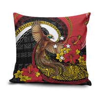 Papua New Guinea Language Week Pillow Cover Bird Of Paradise Tribal Floral Pattern DT05 Black - Polynesian Pride
