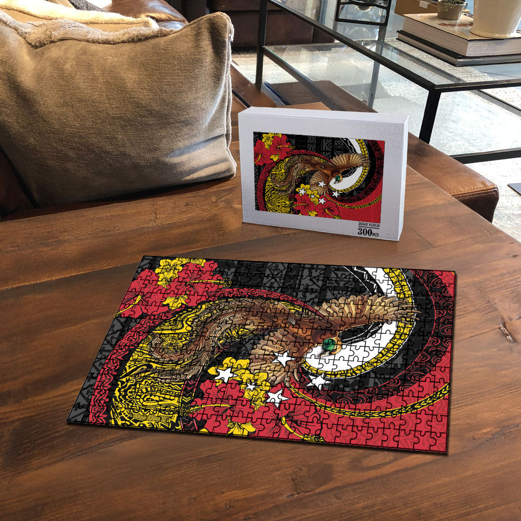 Papua New Guinea Language Week Puzzle Bird Of Paradise Tribal Floral Pattern DT05 - Polynesian Pride