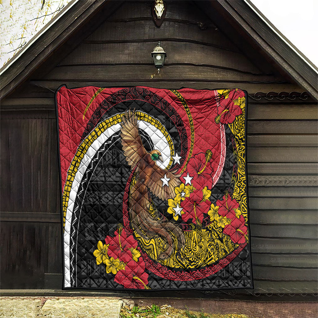 Papua New Guinea Language Week Quilt Bird Of Paradise Tribal Floral Pattern DT05 - Polynesian Pride