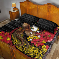 Papua New Guinea Language Week Quilt Bed Set Bird Of Paradise Tribal Floral Pattern DT05 - Polynesian Pride