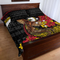 Papua New Guinea Language Week Quilt Bed Set Bird Of Paradise Tribal Floral Pattern DT05 - Polynesian Pride