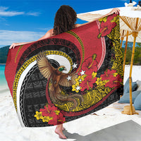 Papua New Guinea Language Week Sarong Bird Of Paradise Tribal Floral Pattern DT05 One Size 44 x 66 inches Black - Polynesian Pride