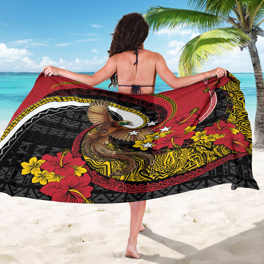 Papua New Guinea Language Week Sarong Bird Of Paradise Tribal Floral Pattern DT05 - Polynesian Pride