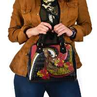 Papua New Guinea Language Week Shoulder Handbag Bird Of Paradise Tribal Floral Pattern DT05 - Polynesian Pride