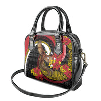 Papua New Guinea Language Week Shoulder Handbag Bird Of Paradise Tribal Floral Pattern DT05 - Polynesian Pride