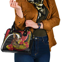 Papua New Guinea Language Week Shoulder Handbag Bird Of Paradise Tribal Floral Pattern DT05 - Polynesian Pride