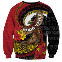Personalised Papua New Guinea Language Week Sweatshirt Bird Of Paradise Tribal Floral Pattern DT05 - Polynesian Pride